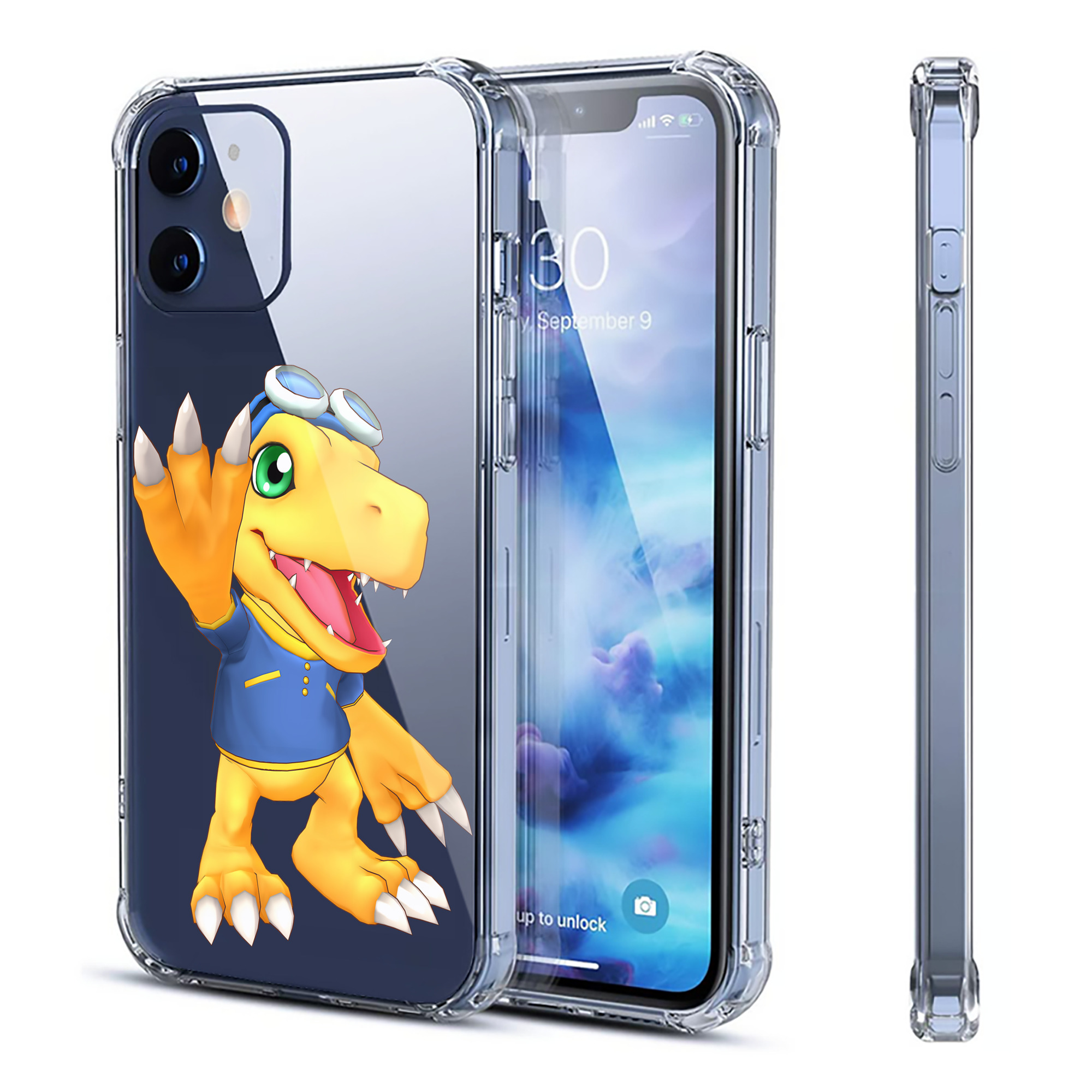 （画像用） Digimon デジタルモンスター/デジモン 【iPhone 12シリーズ対応】透明スマホケース（クリアソフトケース）
